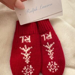 Baby Authentic Ralph Lauren Red Mittens